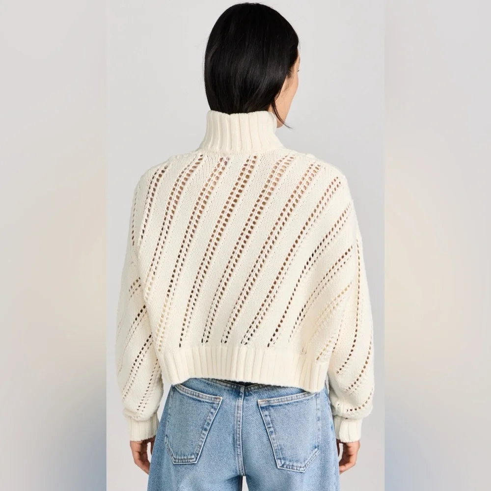 STAUD Cropped Hampton Sweater Sz S - Picture 2 of 10